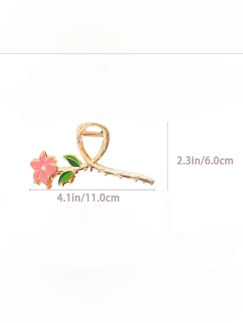 Gold Metal Pink Lily Flower Hair Claw BNIB